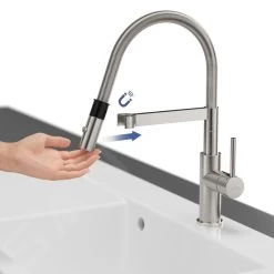 Villeroy & Boch Steel Expert Compact - Keukenkraan Met Flexibele Uitloop En Uittrekbare Sproeikop, Antraciet 92730005 -Modern Badkamer Verkoop be5072c0093d3309390220d5 1