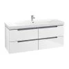 Villeroy & Boch Subway 2.0 - Wastafelonderkast, 1287x520x449 Mm, 4 Lades, Glossy White A69810DH