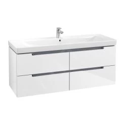 Villeroy & Boch Subway 2.0 - Wastafelonderkast, 1287x520x449 Mm, 4 Lades, Glossy White A69810DH