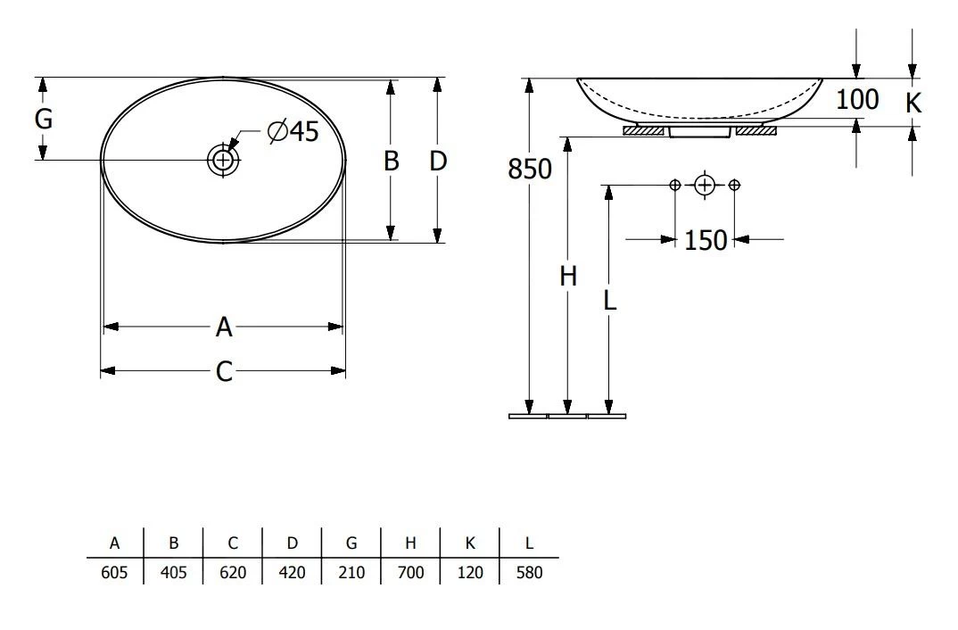 Villeroy & Boch Loop&Friends - Opzetwastafel, 620x420 Mm, Met Overloop, Alpine Wit 4A480001 4 Villeroy & Boch Loop&Friends - Opzetwastafel, 620x420 Mm, Met Overloop, Alpine Wit 4A480001 - Afbeelding 2