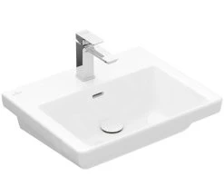 Villeroy & Boch Subway 3.0 - Meubelwastafel 550x440 Mm, Met Overloop, Met Kraangat, CeramicPlus, Stone White 4A70F4RW