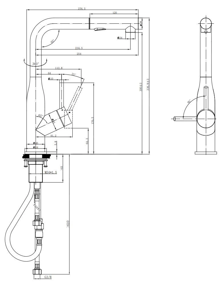 Villeroy & Boch Subway Style Shower - Keukenkraan Met Uittrekbare Sproeikop, Antraciet 92850005 4 Villeroy & Boch Subway Style Shower - Keukenkraan Met Uittrekbare Sproeikop, Antraciet 92850005 - Afbeelding 2