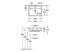 Villeroy & Boch Collaro - Fontein 500x400 Mm, Met Overloop, 1 Kraangat, Alpine Wit 43345001 -Modern Badkamer Verkoop c8e72b80b4c3b3921aff8cff 3