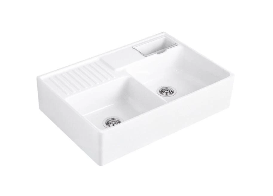 Villeroy & Boch Spoelbakken - Keramische Spoelbak 90x63 Cm, CeramicPlus, Snow White 632391KG 3 Villeroy & Boch Spoelbakken - Keramische Spoelbak 90x63 Cm, CeramicPlus, Snow White 632391KG