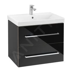 Villeroy & Boch Avento - Wastafelkast, 630x514x452 Mm, 2 Laden, Crystal Black A89000B3