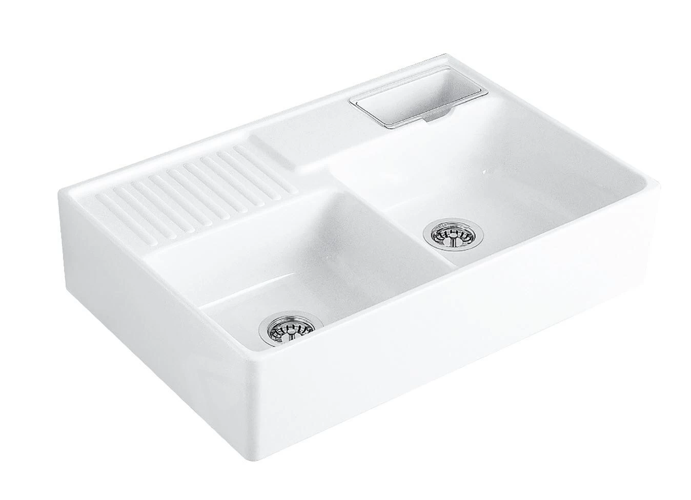 Villeroy & Boch Spoelbakken - Keramische Spoelbak 895x630 Mm Incl. Afvoergarnituur, CeramicPlus, Alpine Wit 632391R1 3 Villeroy & Boch Spoelbakken - Keramische Spoelbak 895x630 Mm Incl. Afvoergarnituur, CeramicPlus, Alpine Wit 632391R1