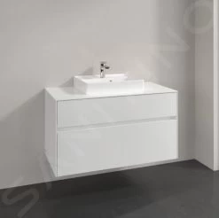 Villeroy & Boch Collaro - Wastafelonderkast, 1000x548x500 Mm, 2 Laden, Glossy White C01600DH -Modern Badkamer Verkoop d99ce8571295c718b265702d