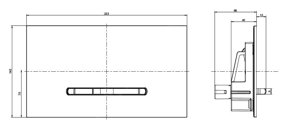Villeroy & Boch ViConnect - WC-bedieningspaneel - Mat Antraciet/mat Chroom 922169D8 4 Villeroy & Boch ViConnect - WC-bedieningspaneel - Mat Antraciet/mat Chroom 922169D8 - Afbeelding 2