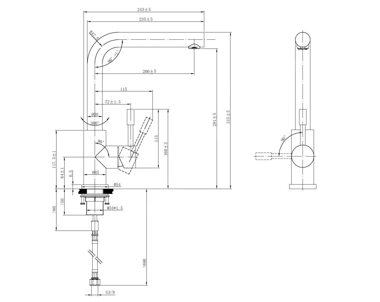 Villeroy & Boch Modern Steel - Keukenkraan, Roestvrij Staal 966801LC 4 Villeroy & Boch Modern Steel - Keukenkraan, Roestvrij Staal 966801LC - Afbeelding 2