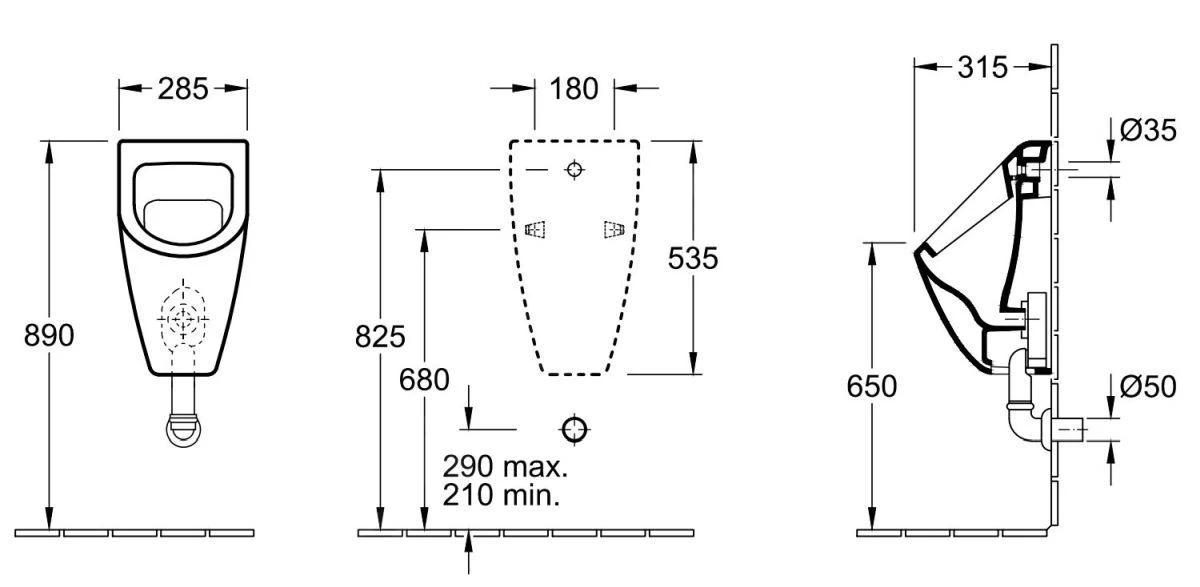 Villeroy & Boch Subway 2.0 - Urinoir Voor Dekseluitvoering, CeramicPlus, Alpine Wit 751301R1 4 Villeroy & Boch Subway 2.0 - Urinoir Voor Dekseluitvoering, CeramicPlus, Alpine Wit 751301R1 - Afbeelding 2