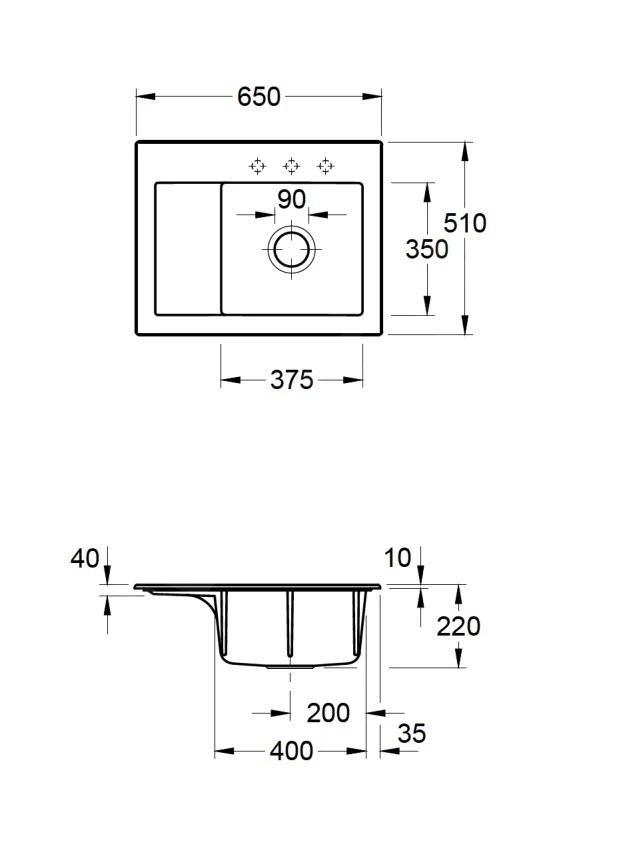 Villeroy & Boch Subway 45 - Keramische Spoelbak 65x51 Cm, CeramicPlus, Ebony 331301S5 4 Villeroy & Boch Subway 45 - Keramische Spoelbak 65x51 Cm, CeramicPlus, Ebony 331301S5 - Afbeelding 2