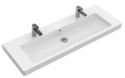 Villeroy & Boch Subway 2.0 - Meubelwastafel 1300x470 Mm, Met Overloop, Met 2 Kraangaten, Ceramicplus, Wit 7176D2R1